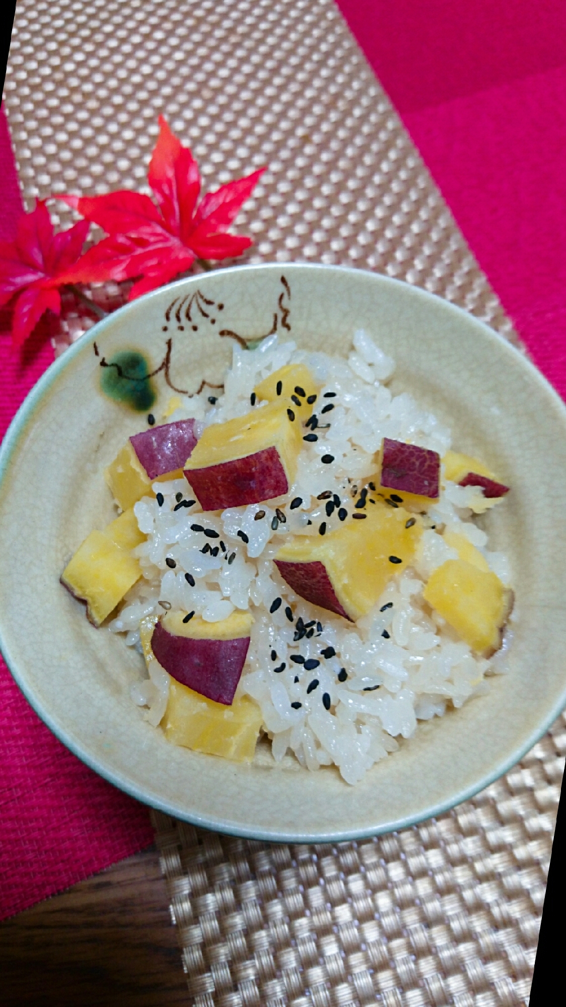 もち米と隠し味に蜂蜜の♪もっちり♪さつま芋御飯♪♪