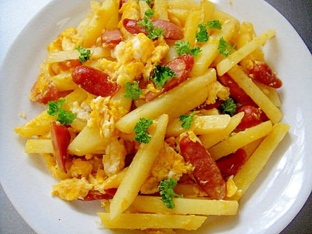 じゃがいもとウインナーの卵炒め レシピ 作り方 By Mint74 楽天レシピ