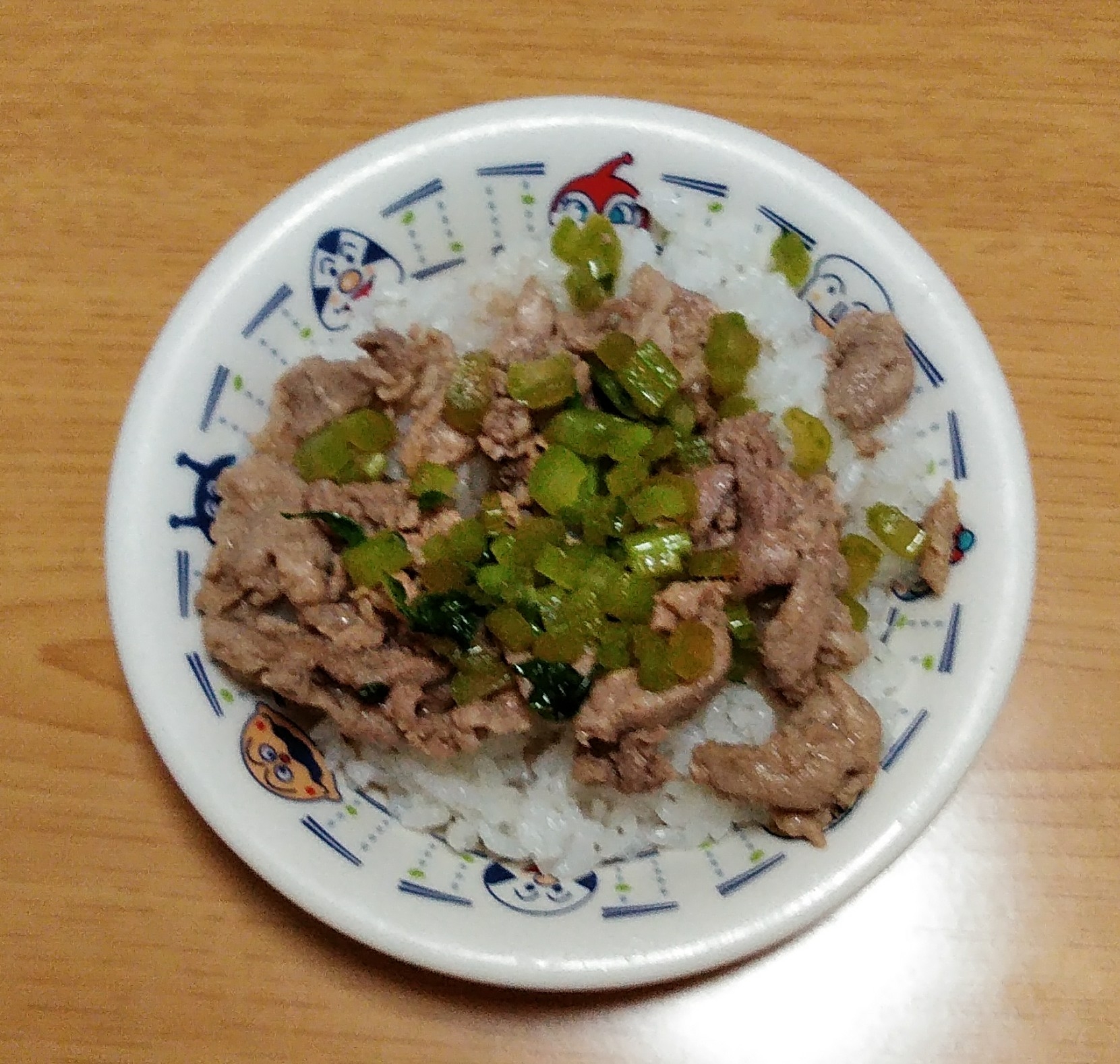 豚肉と大根葉の丼