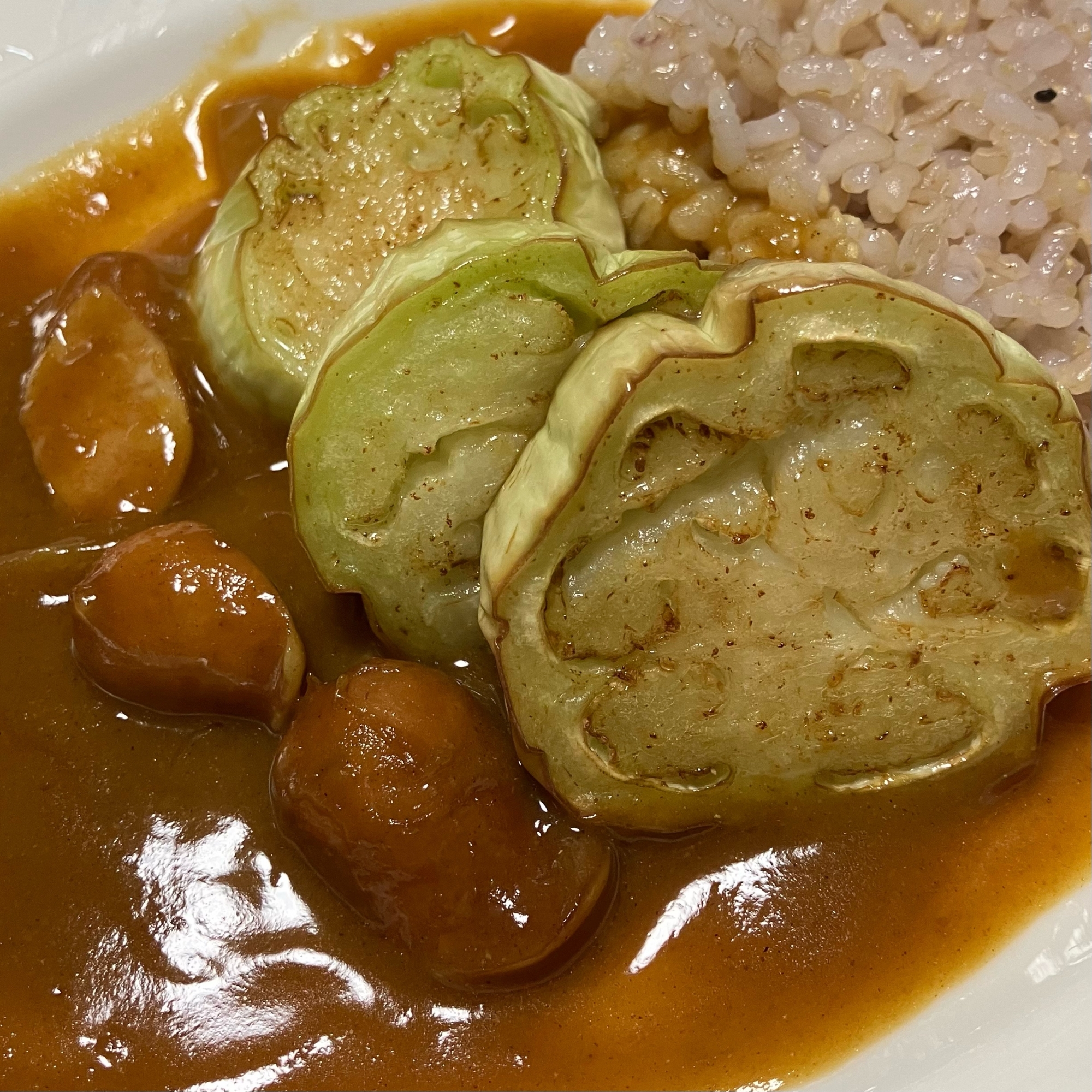 《カレーに揚げ茄子》