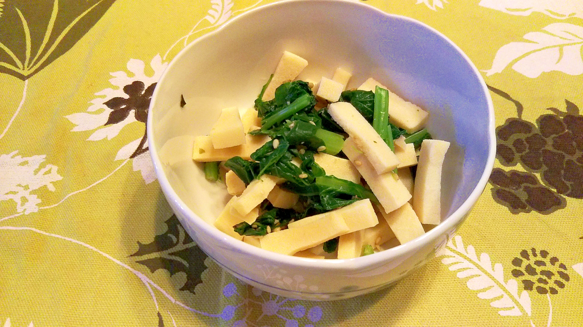 小松菜・高野豆腐、ﾀﾗｺ味