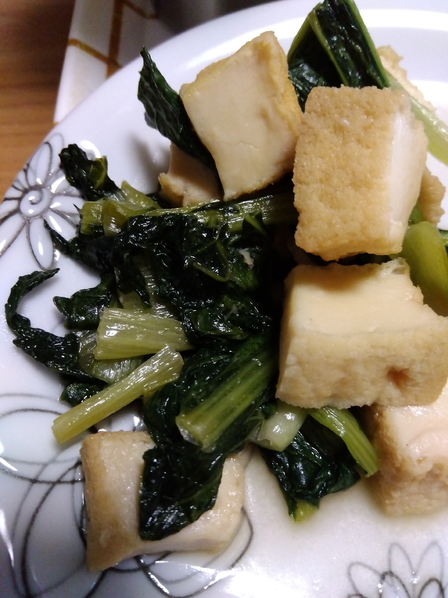 小松菜と厚揚げのさっと煮