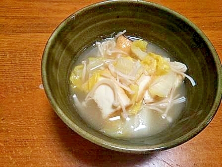 白菜・えのき・厚揚げの　ほっこり煮物