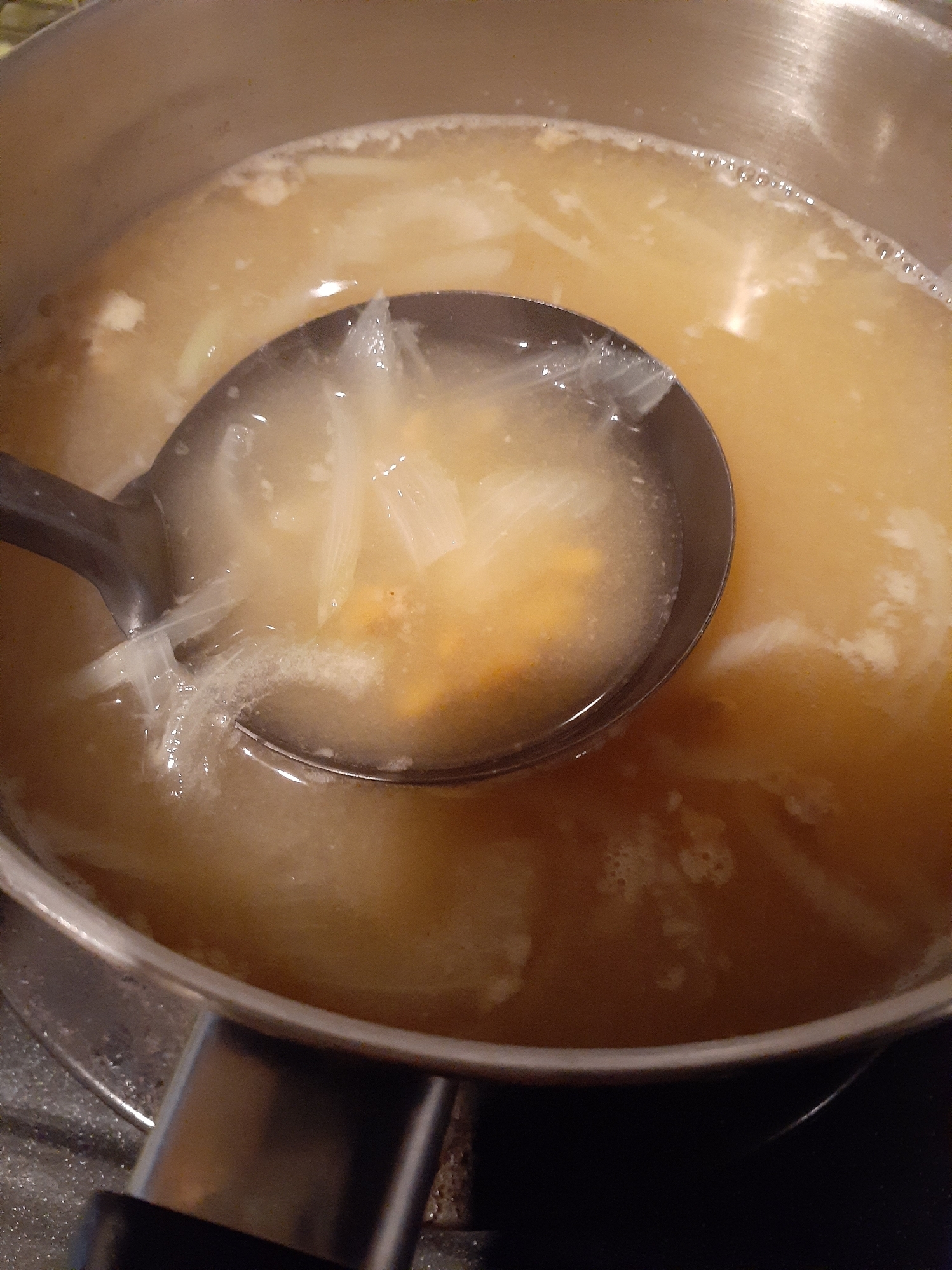 納豆と玉ねぎの味噌汁