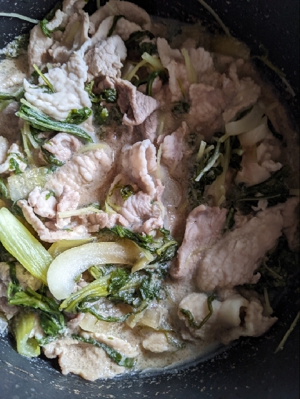 チンゲン菜とキャベツ☘️豚肉の炒め物