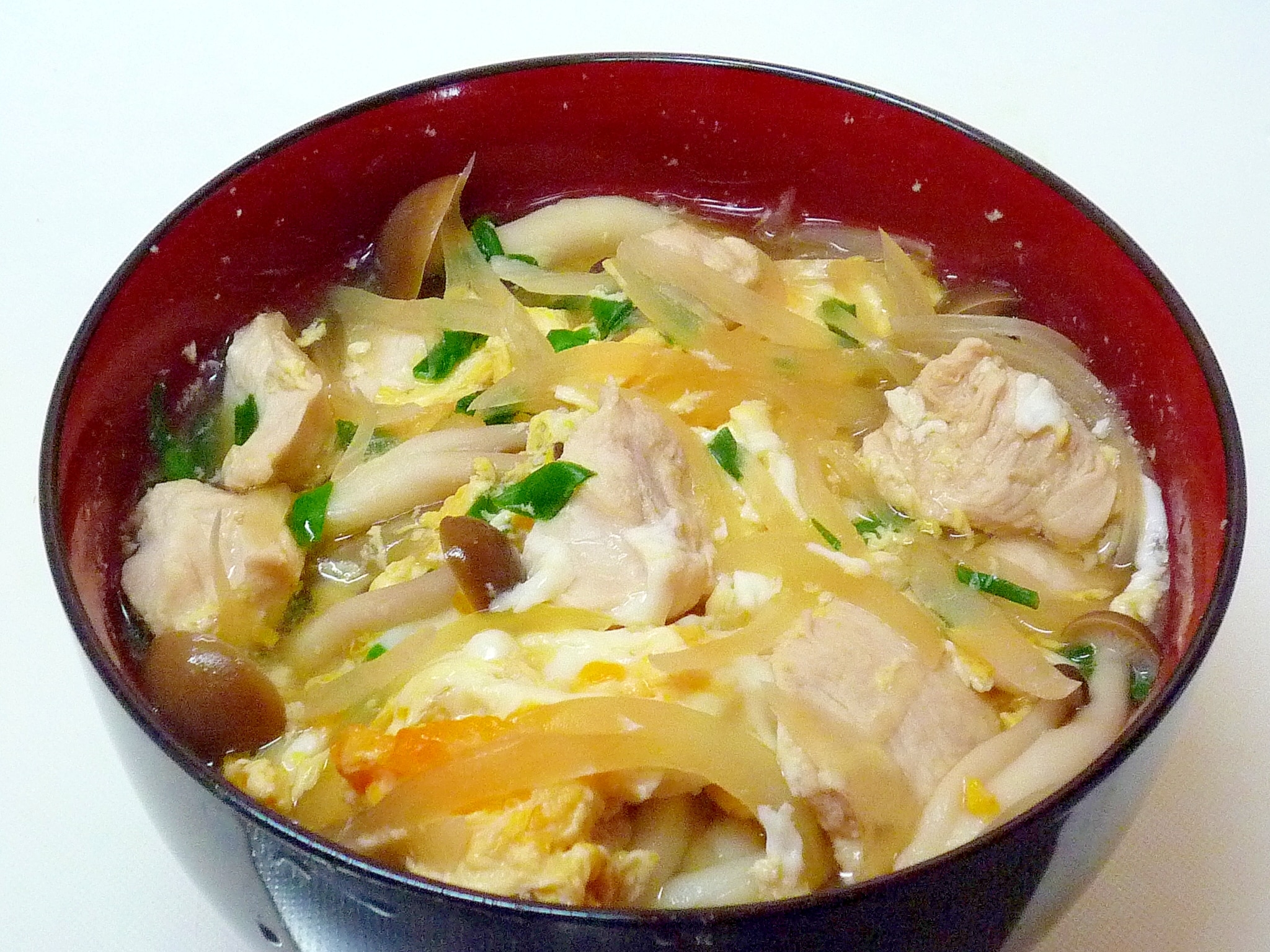 麺つゆで簡単 親子うどん レシピ 作り方 By ぽんぽんぷー 楽天レシピ