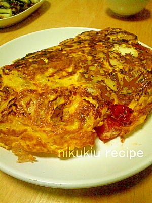 簡単おいしい！トマトとチーズのスパニッシュオムレツ