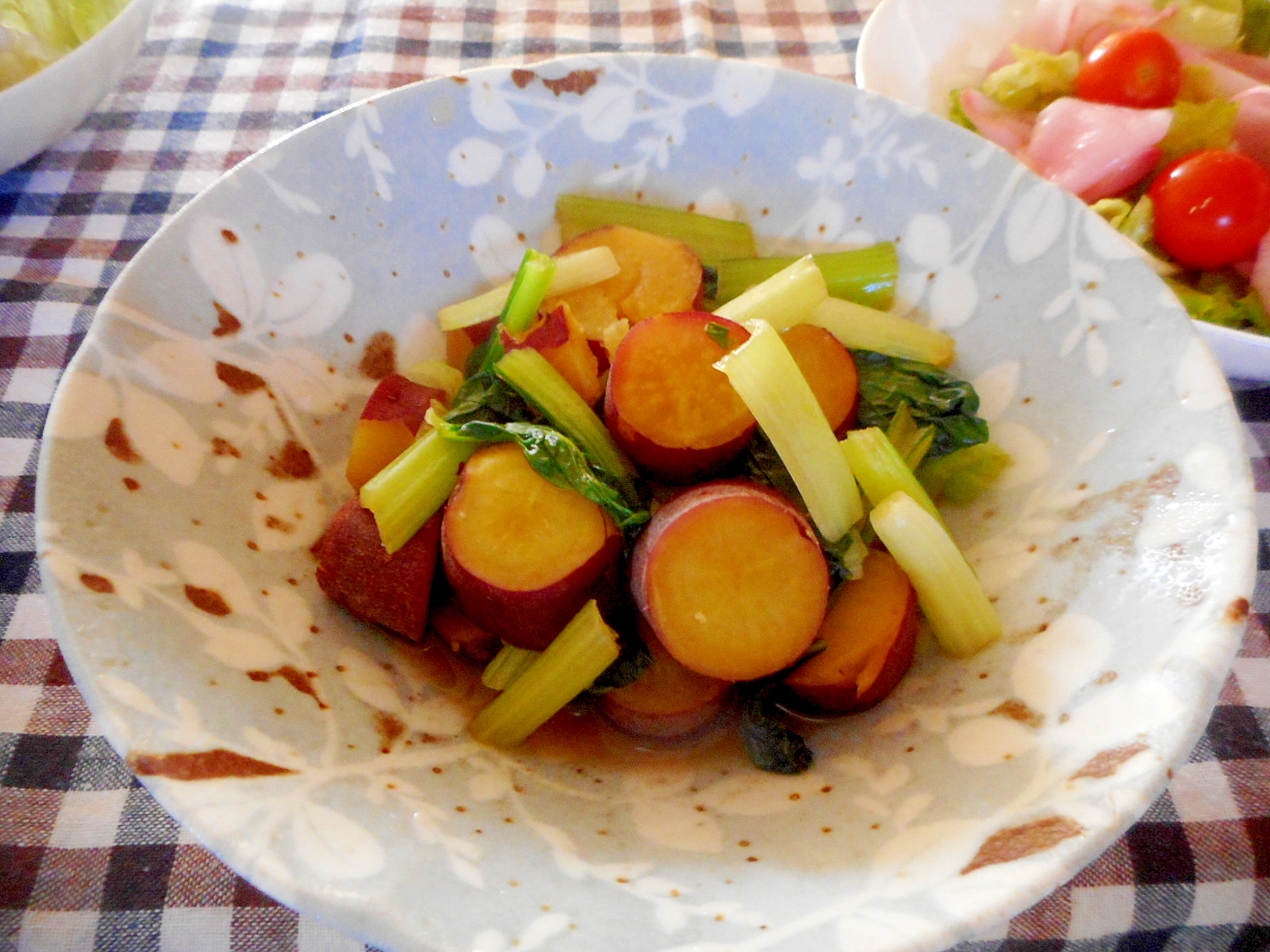 さつま芋と小松菜の煮物