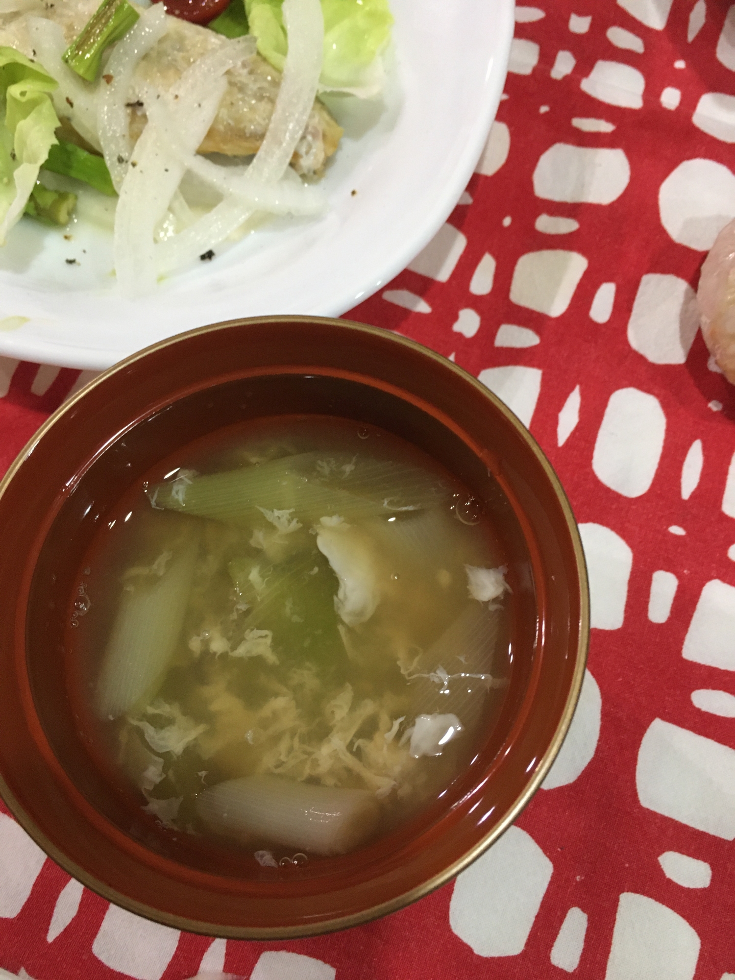 椎茸と卵白のスープ