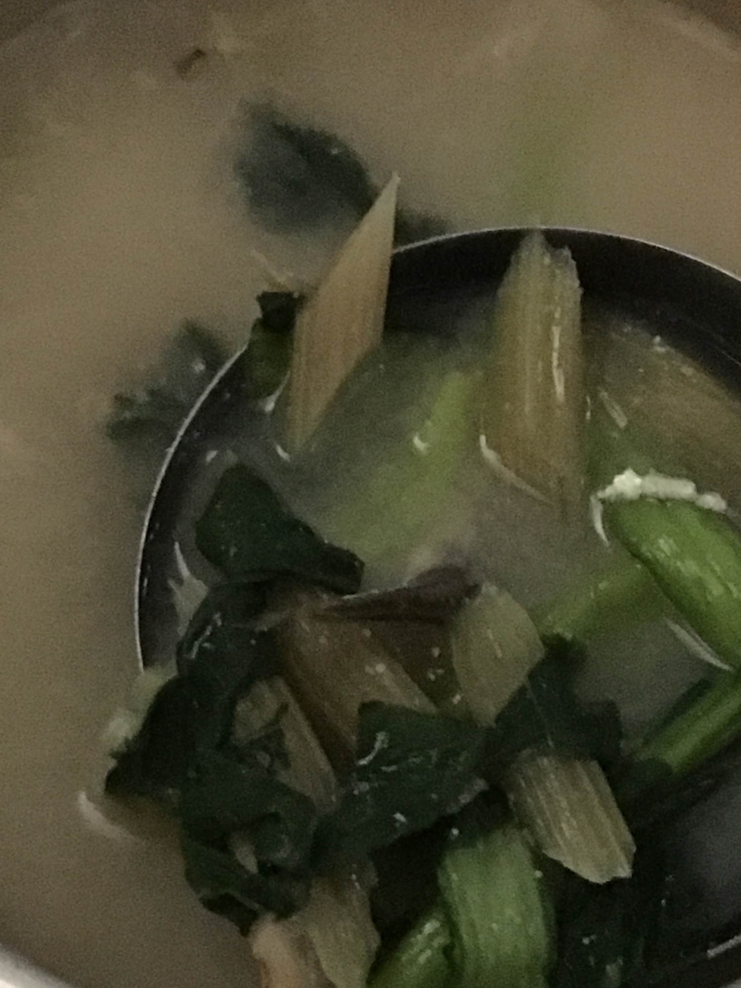 ふき、煮干し、小松菜の味噌汁