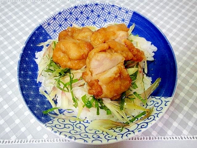 薬味鶏唐揚げ丼