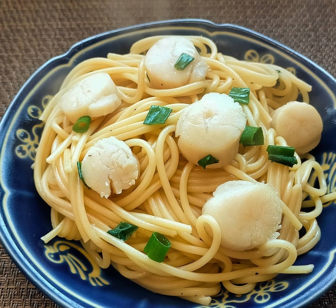 ホタテ貝柱のバター醤油パスタ