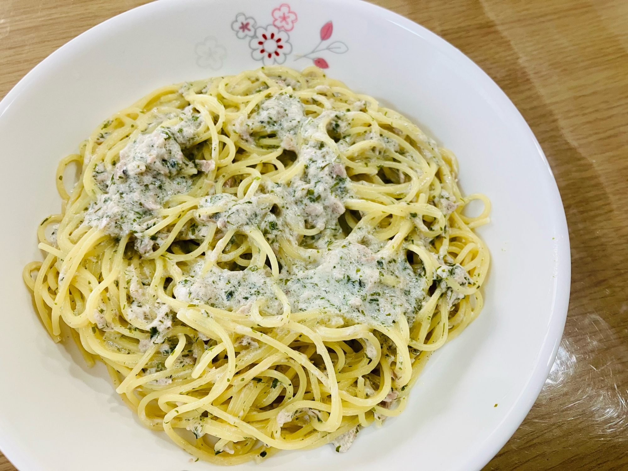 簡単！リピ確定！ツナマヨの青のりパスタ