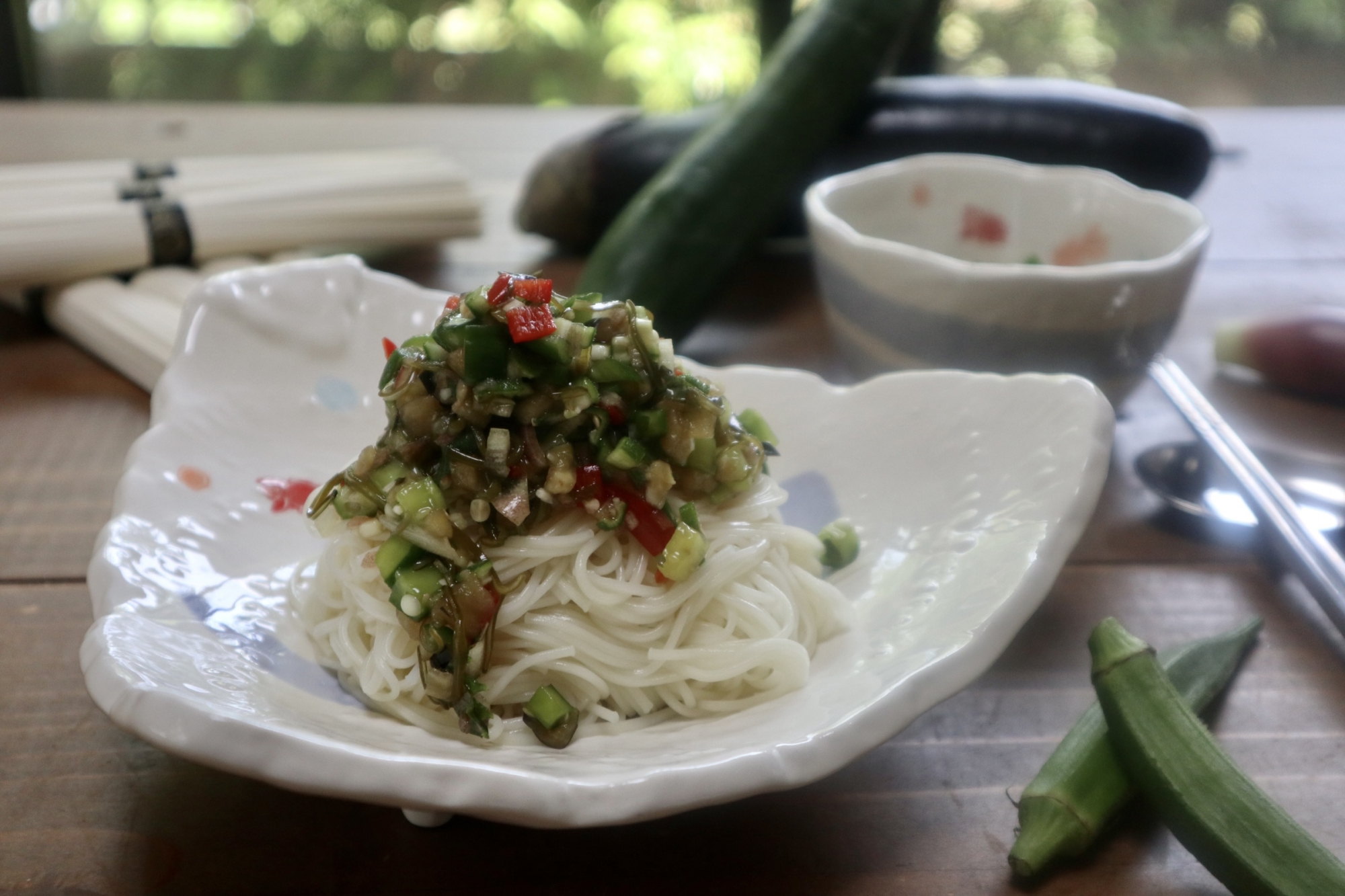 夏野菜堪能だしそうめん