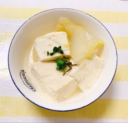 豆腐と水菜の味噌スープ
