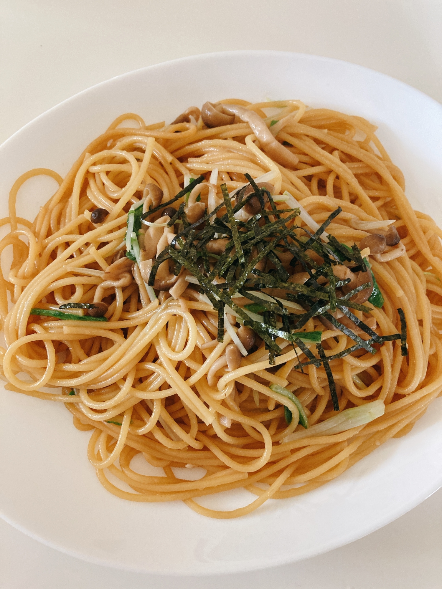 きのこと水菜の和風パスタ⭐️バター醤油