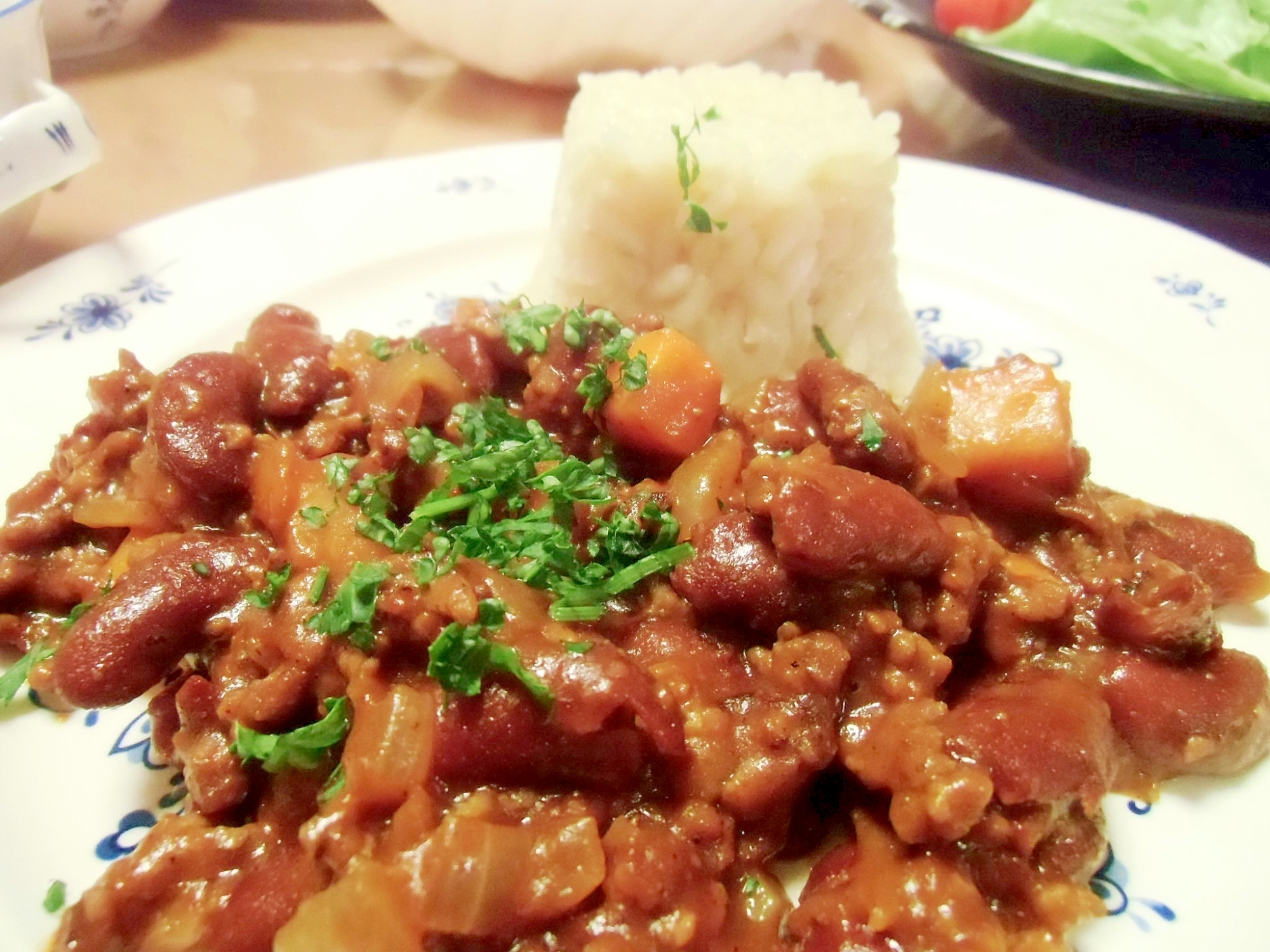 挽肉とキドニービーンズのハヤシカレー