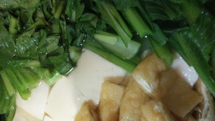 鶏がら小松菜湯豆腐鍋