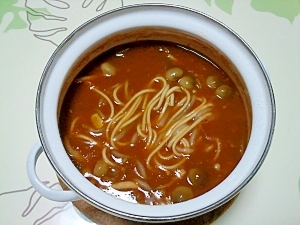 残ったカレーで！トマトカレー麺＋＋