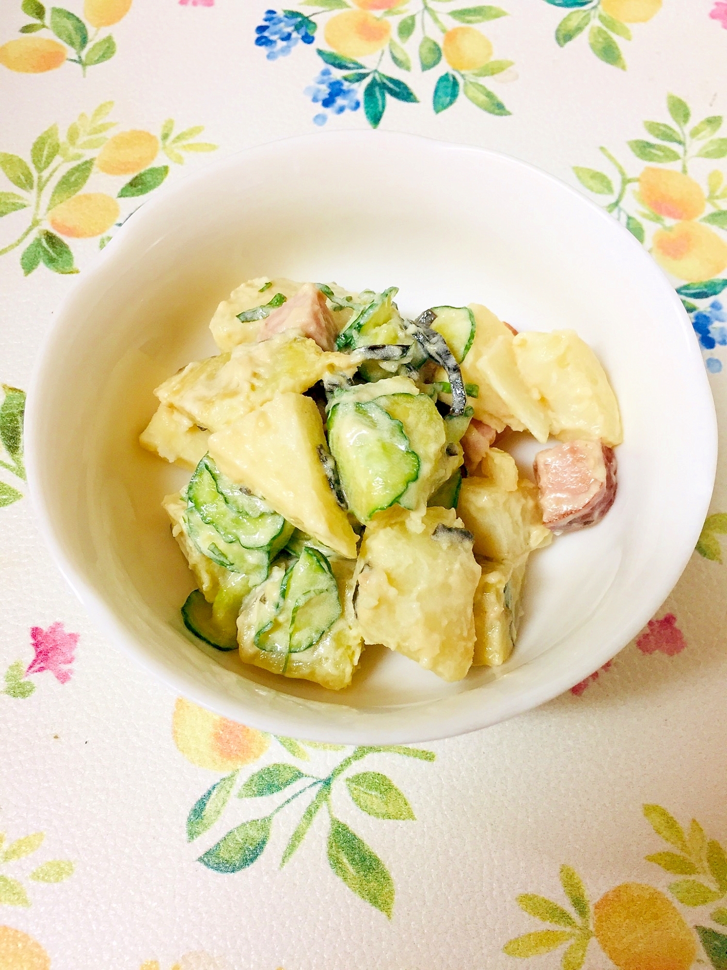紫蘇香る♪じゃがいもとさつまいもとりんごのポテサラ