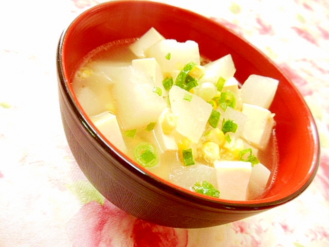 ❤蕪と木綿豆腐とフレッシュコーンの中華スープ❤