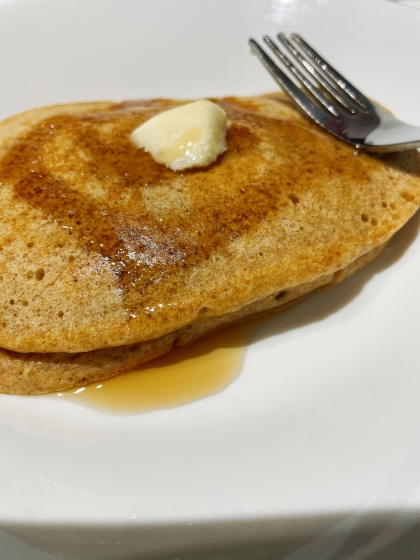 全粒粉のパンケーキ、とっても美味しかったです！
また作ってみたいと思います！