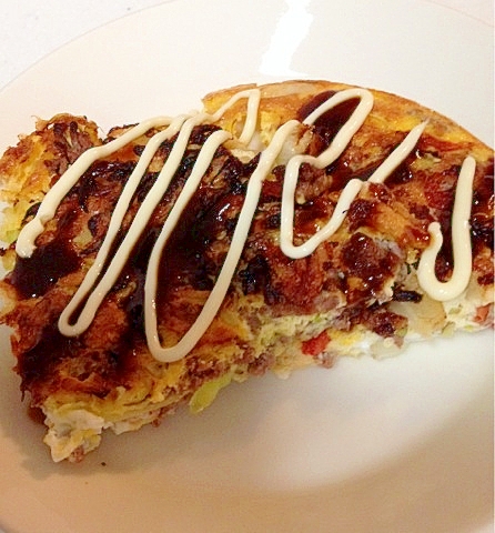 糖質制限 小麦粉無し お好み焼き風オムレツ レシピ 作り方 By Waffling 楽天レシピ