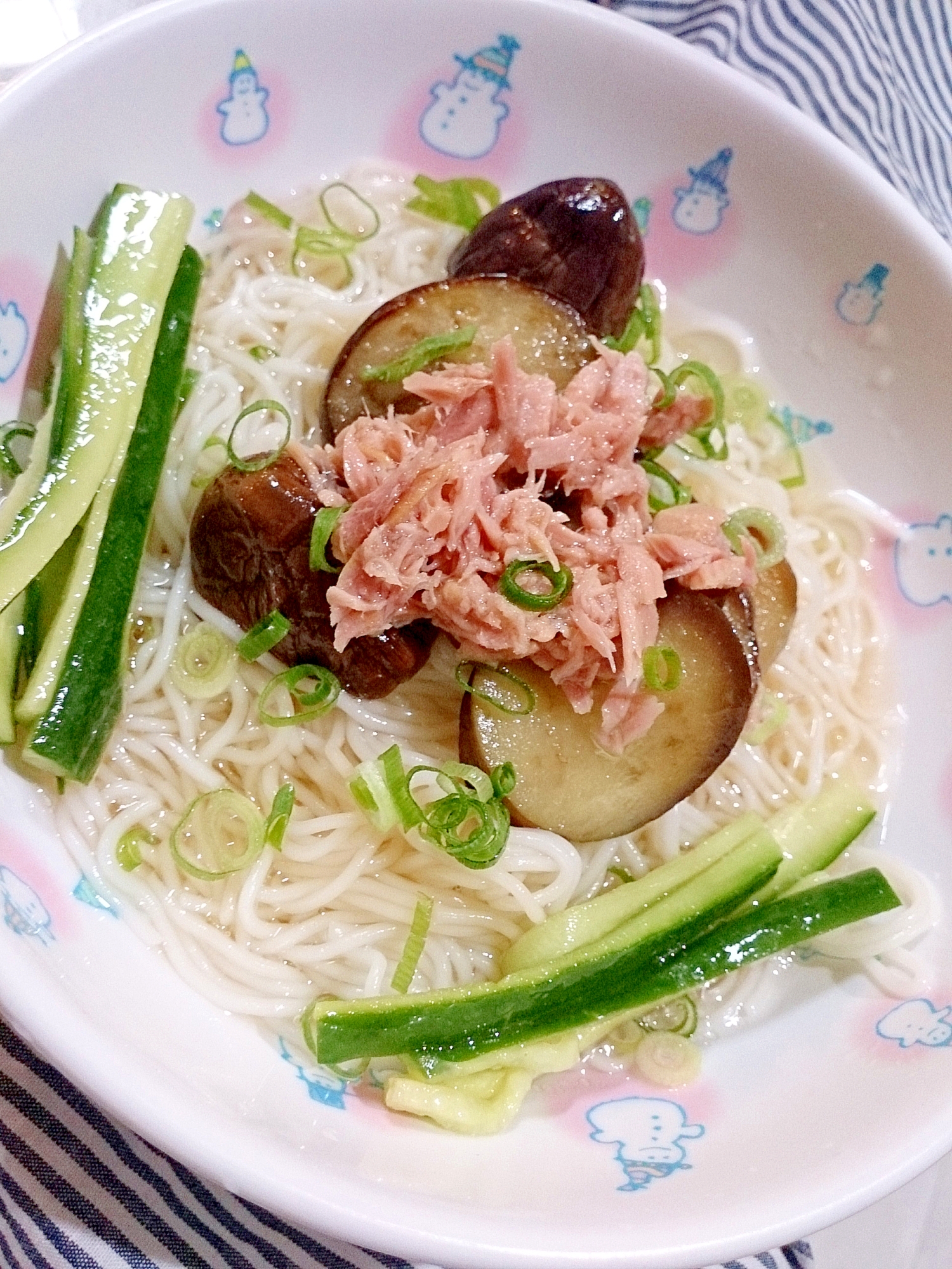 ツナと茄子のそうめん