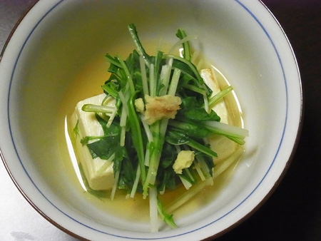 水菜と豆腐のさっと煮碗