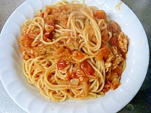 ニンニクたっぷりトマトスパゲティー