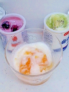 パックごと手軽に フルーツフローズンヨーグルト