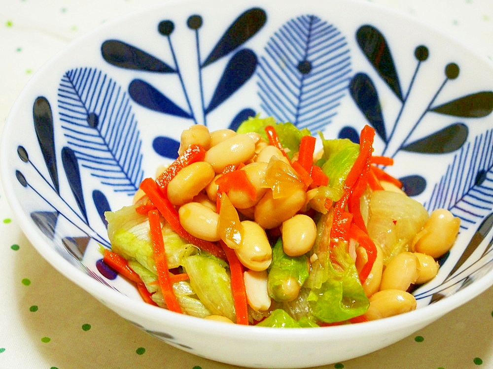 レタス・大豆・にんじんのドレッシング和え