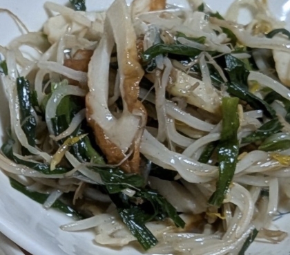 シャキシャキもやし＆にらの炒め物