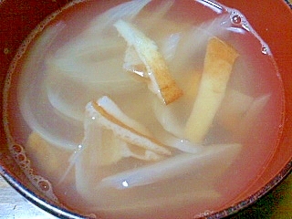 角天と玉ねぎの和風スープ