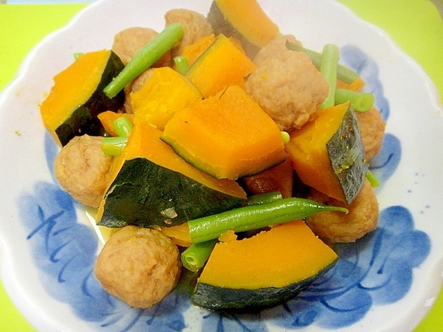 かぼちゃと肉団子インゲンの煮物 レシピ 作り方 By Mint74 楽天レシピ