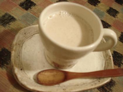 豆乳で作ってみました。生姜のピリッとした感じが、あったまりますね♪