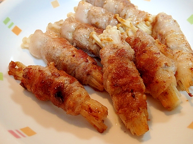 しゃぶしゃぶ肉で えのきの豚バラ巻き レシピ 作り方 By ぷ みぃまま 楽天レシピ