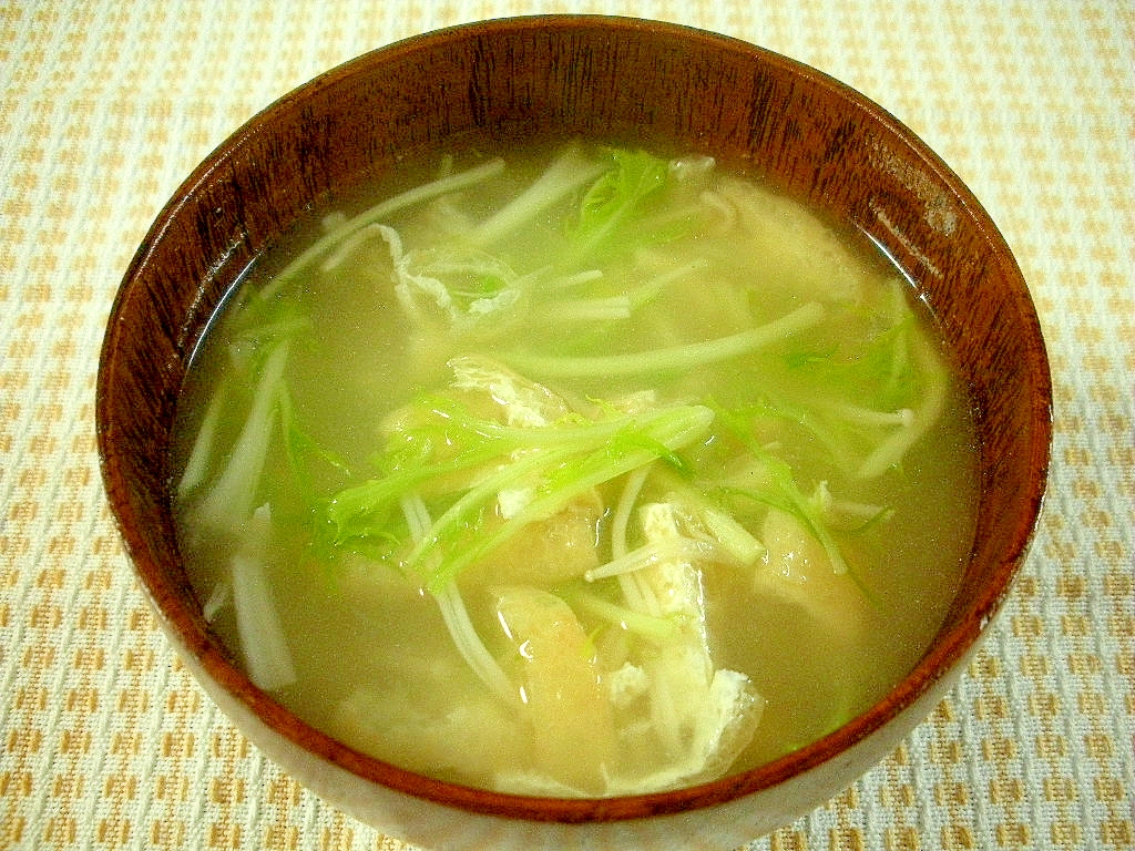 ☆水菜と油揚げの味噌汁☆