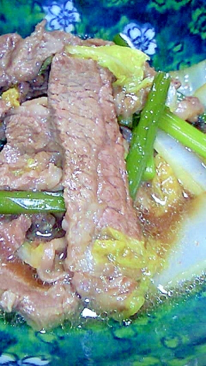 牛肉と白菜のオイスターソース炒め