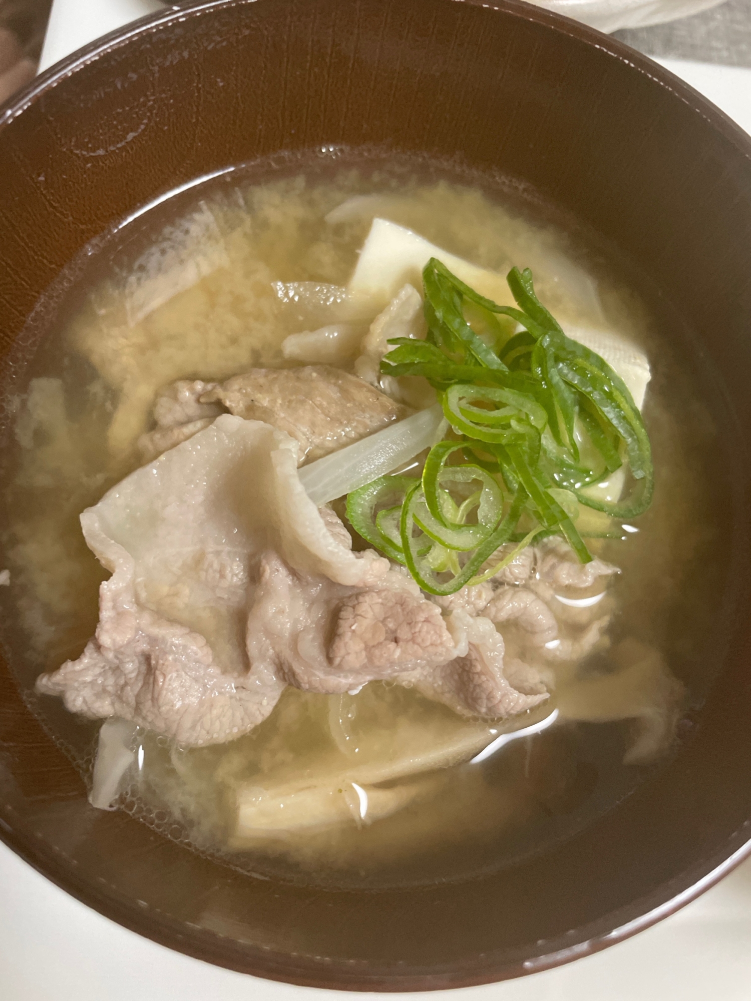 しゃぶしゃぶ肉で作る豚汁(^^)/