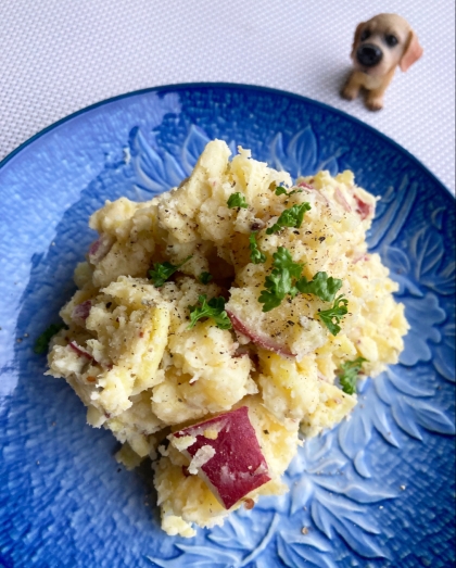 りんごの妖精さん、さつま芋のポテトサラダを作りました♪簡単にホクホクのポテサラができて感動です！今が旬のさつま芋の自然な甘さが、とても美味しかったです❣️