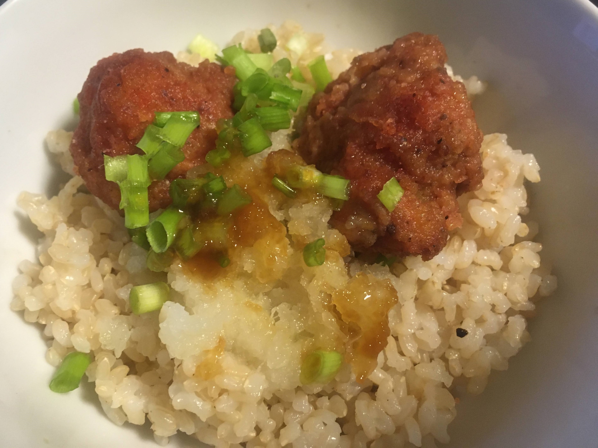 おろし鶏のからあげ玄米丼