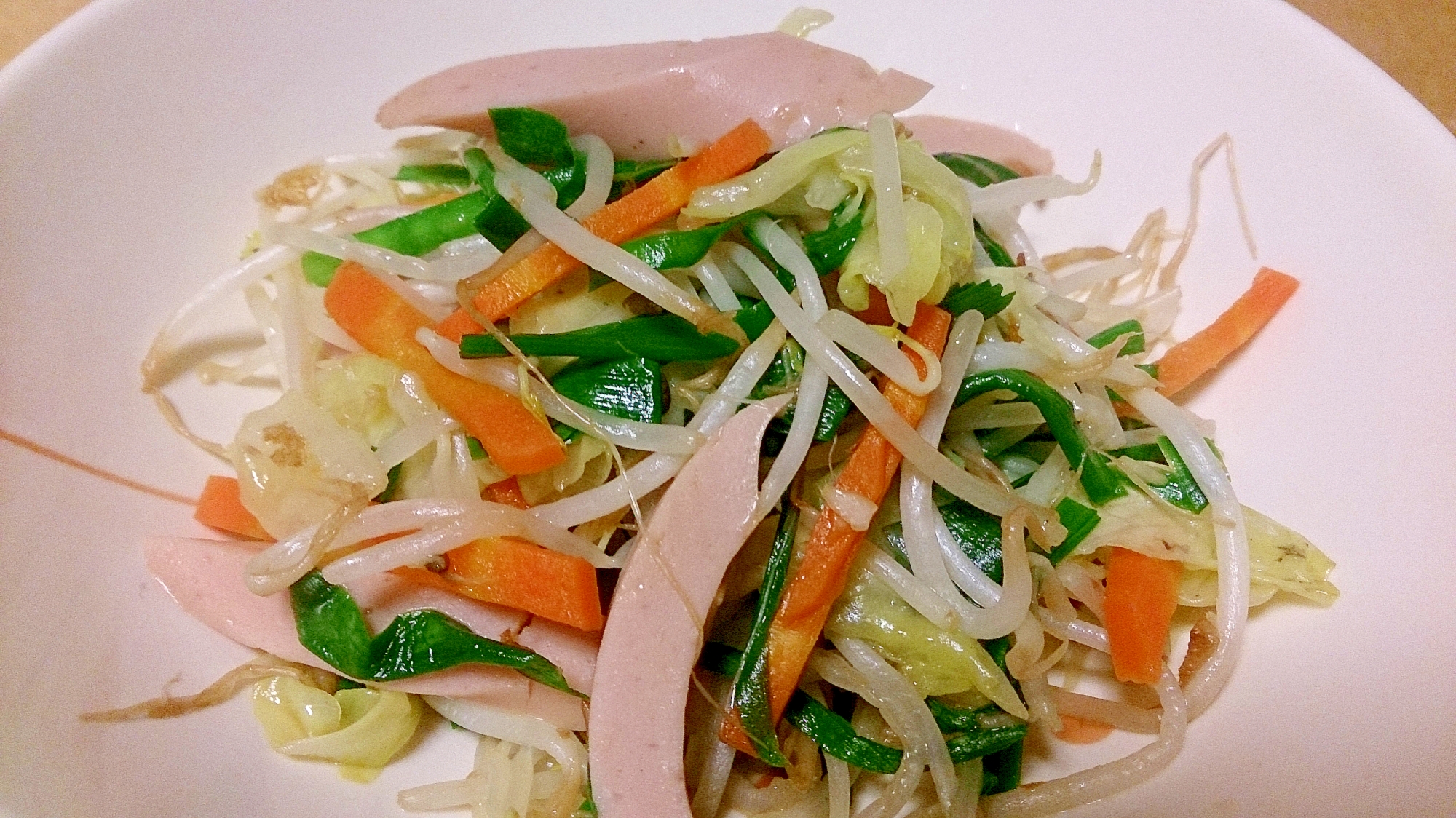 我が家の定番☆魚肉ソーセージで野菜炒め