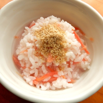 紅生姜入り…ポカポカ美味しい♡卵おじや