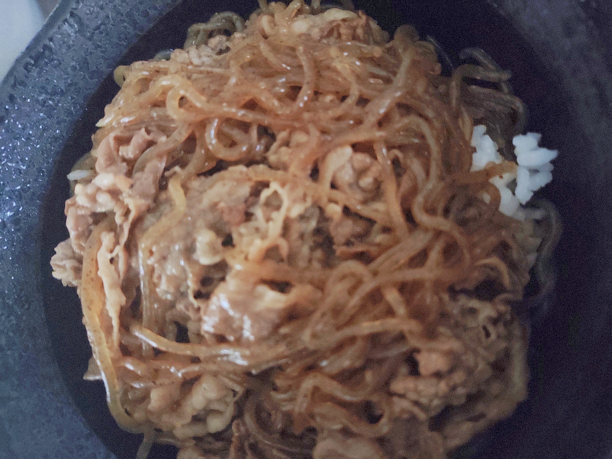 牛肉とこんにゃくの丼