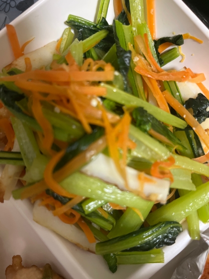 もう１品に～小松菜、ちくわ、人参の塩麹炒め