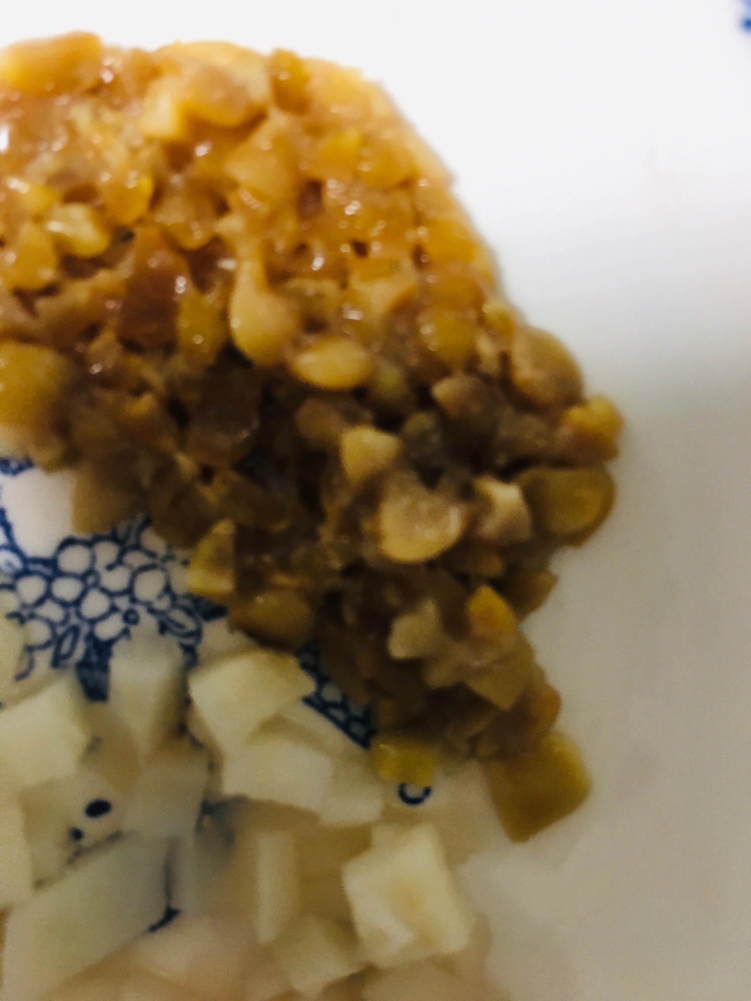 ⁑離乳食カミカミ期⁑レンコンの納豆和え