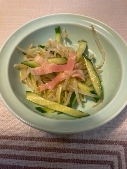 ハムときゅうりともやしの中華サラダ