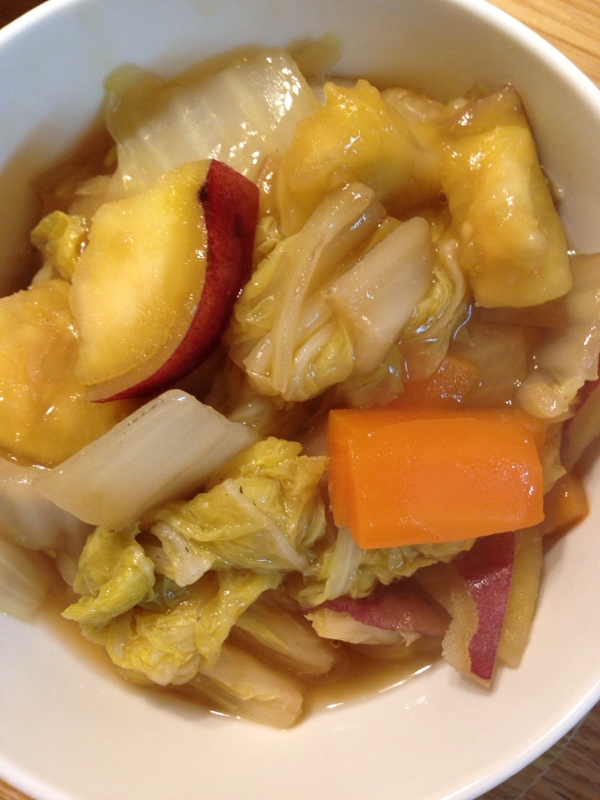 白菜とさつまいもの中華炒め