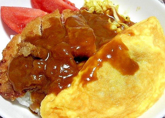 子供も大人も大好き♡オムカツカレー